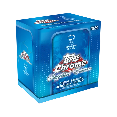 2025-26 Topps Chrome Sapphire UEFA Club Competitions box art