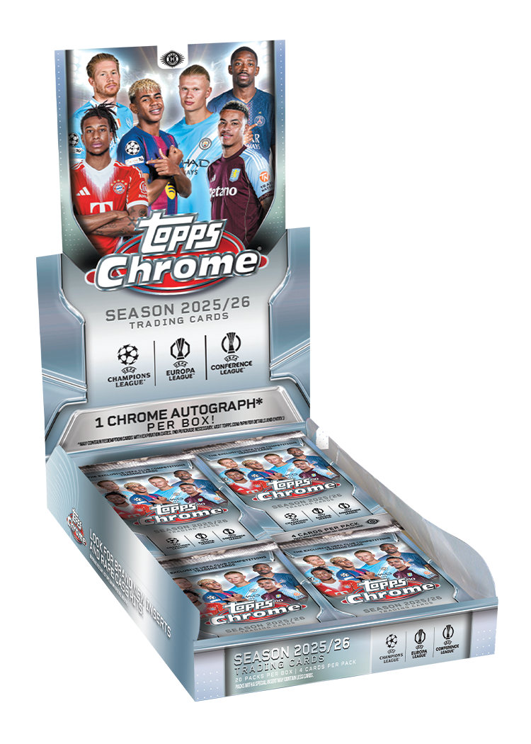 2025-26 Topps Chrome UEFA Club Competitions box art